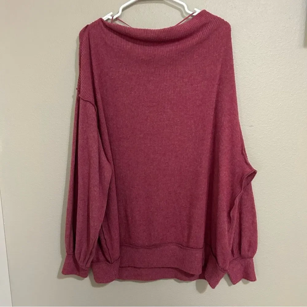 Free People Main Squeeze Hacci Oversized Long Sleeve Top Women’s Size Medium
